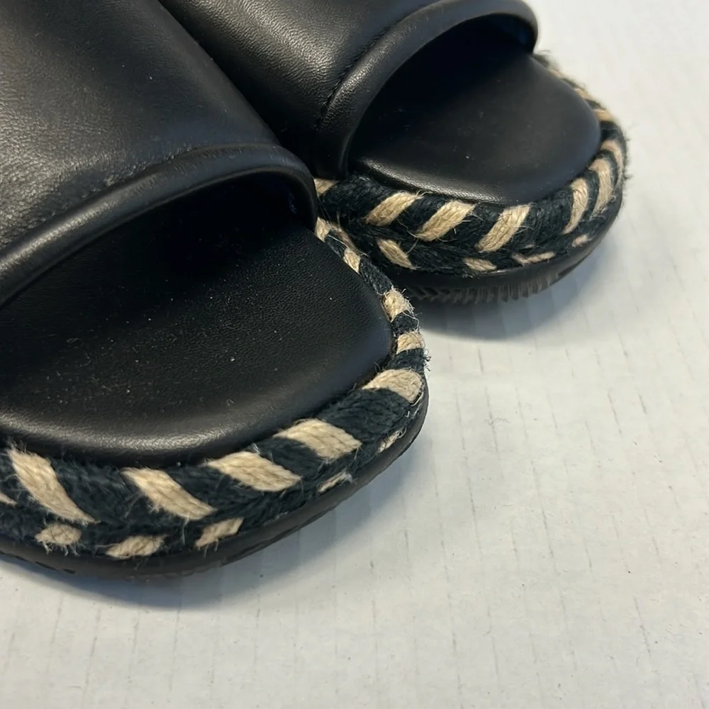 Tory Burch leather slide espadrilles